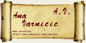 Ana Varničić vizit kartica